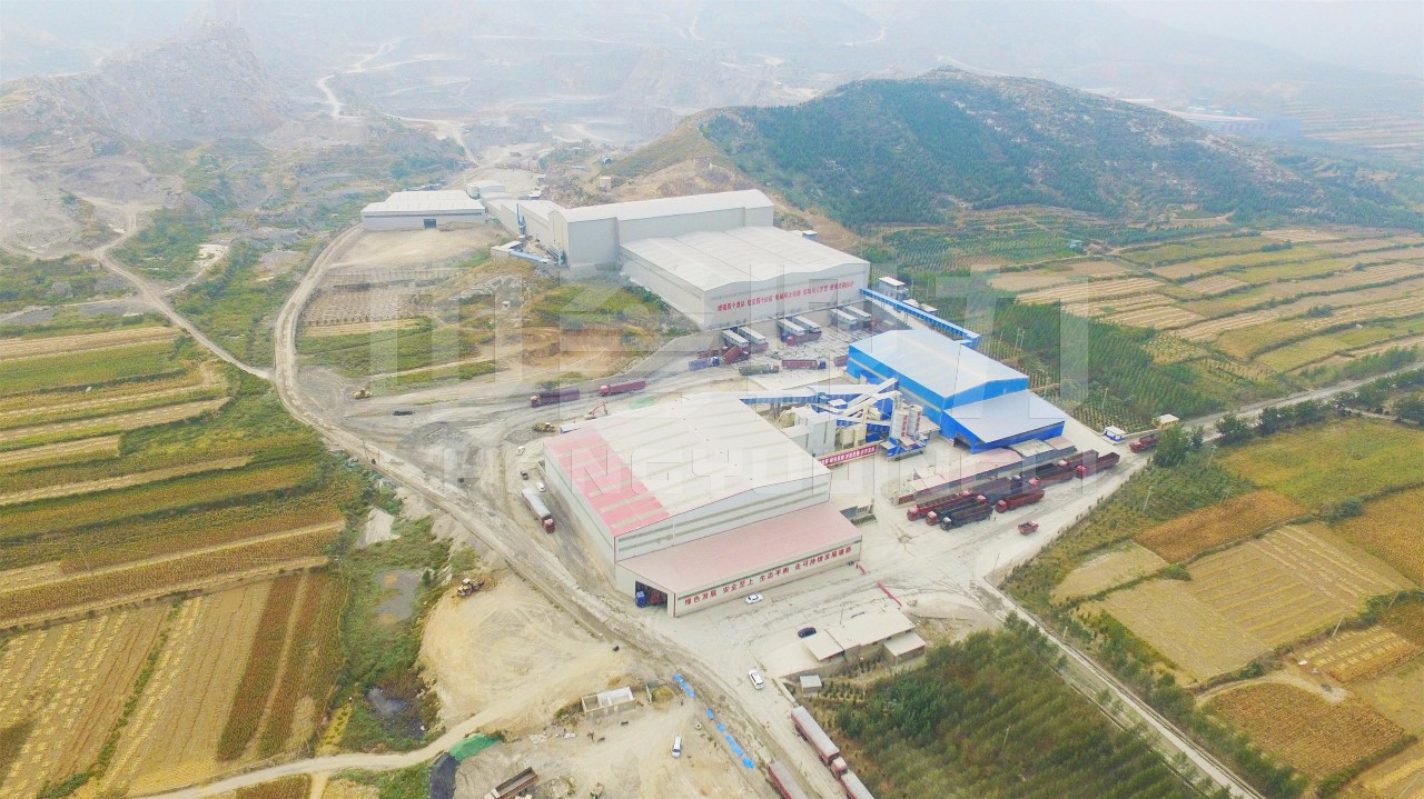 白沙砂石骨料生產(chǎn)線航拍圖